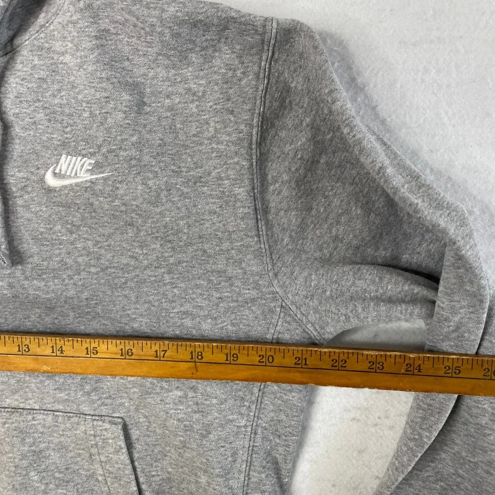 Nike Hoodie Mens Small‎ Gray Embroidered Logo Fleece Pullover BV2654-063 - Picture 4 of 7